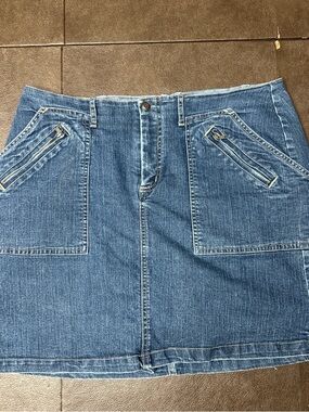 High Sierra Blue Denim Mini Skirt with shorts